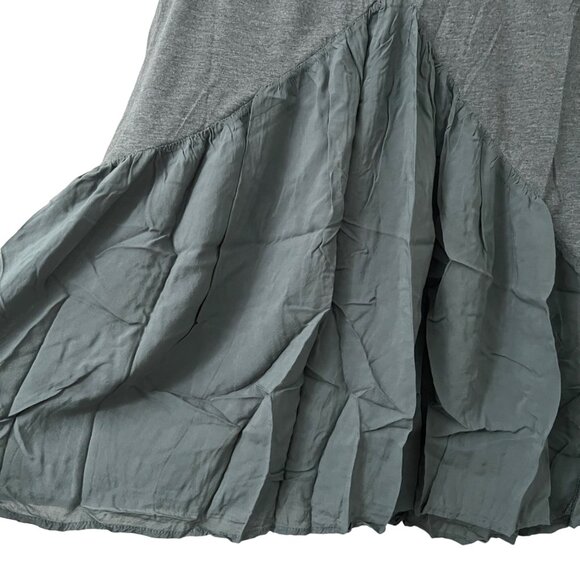 Meadow Rue Green Woven T Strap Back Flowy Vneck Blouse Womens Size S - Picture 2 of 5